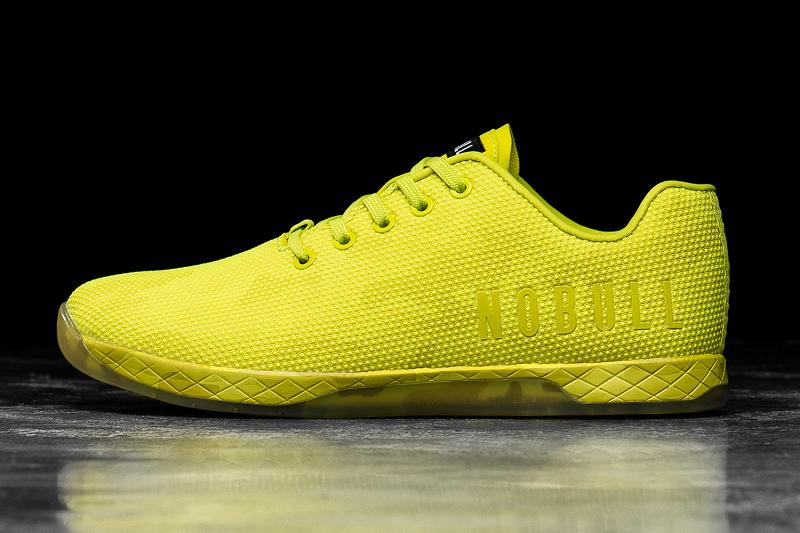 Yellow Nobull Neon Lime Camo Men\'s Trainers | CA L1487I